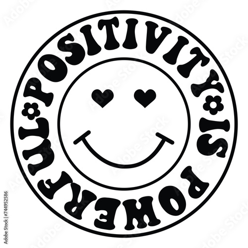 positivity is powerful Retro SVG