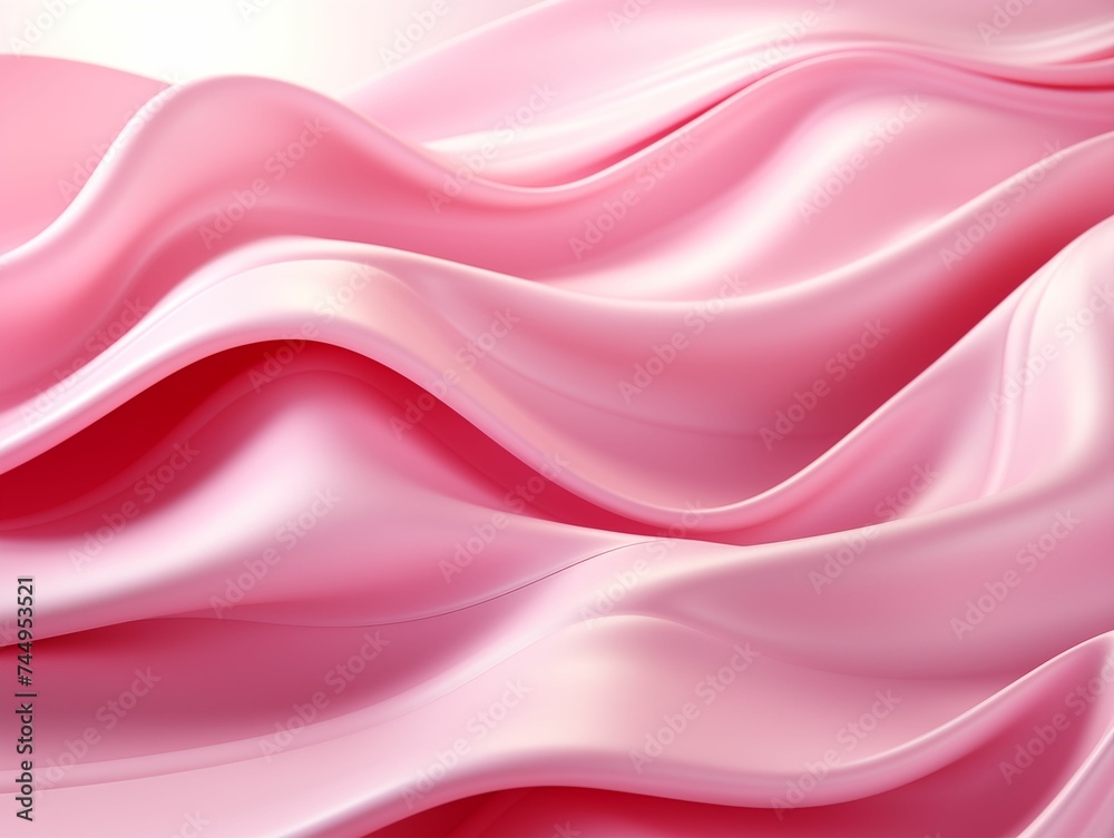 Obraz premium Abstract Pink Fabric Waves Background. Generative AI