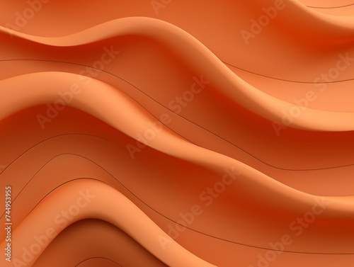 Simple Abstract Terracotta Waves Background. Generative AI