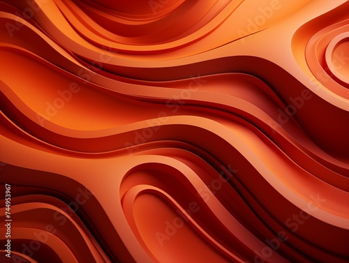 Abstract Terracotta Color Waves Background. Generative AI