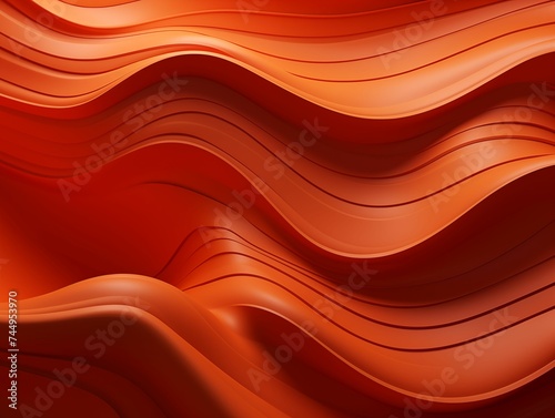 Abstract Terracotta Color Waves Background. Generative AI