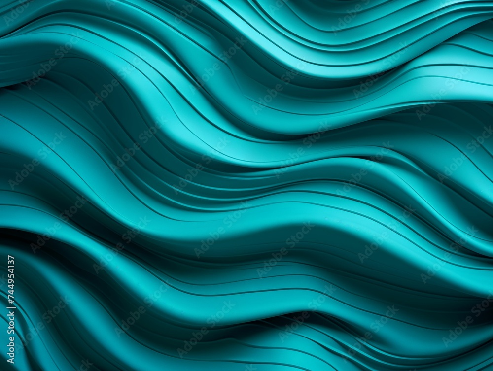 Turquoise Waves, Background Abstract. Generative AI