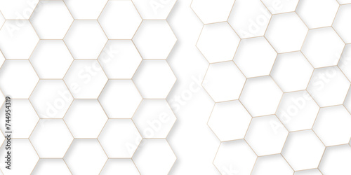 Fototapeta Naklejka Na Ścianę i Meble -  Abstract 3d background. Abstract white background with hexagons. Abstract hexagon polygonal pattern background vector. seamless bright white abstract honeycomb background.