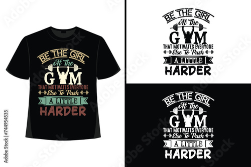 Gym motivational quote with grunge effect and barbell. Workout inspirational Poster. Vector design for gym  textile  posters  t-shirt  cover  banner  cards  cases etc.