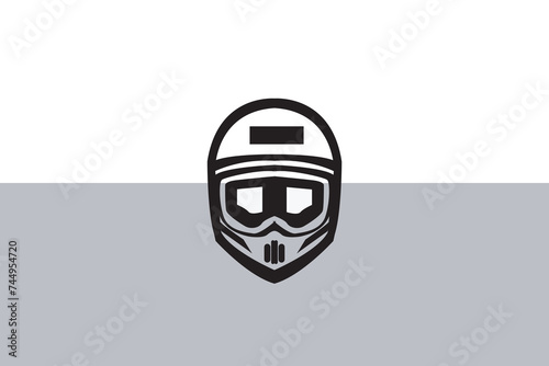 racing helmet vector logo simple black and white background
