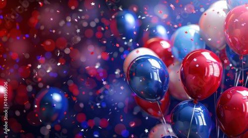 Balloons in patriotic colors background