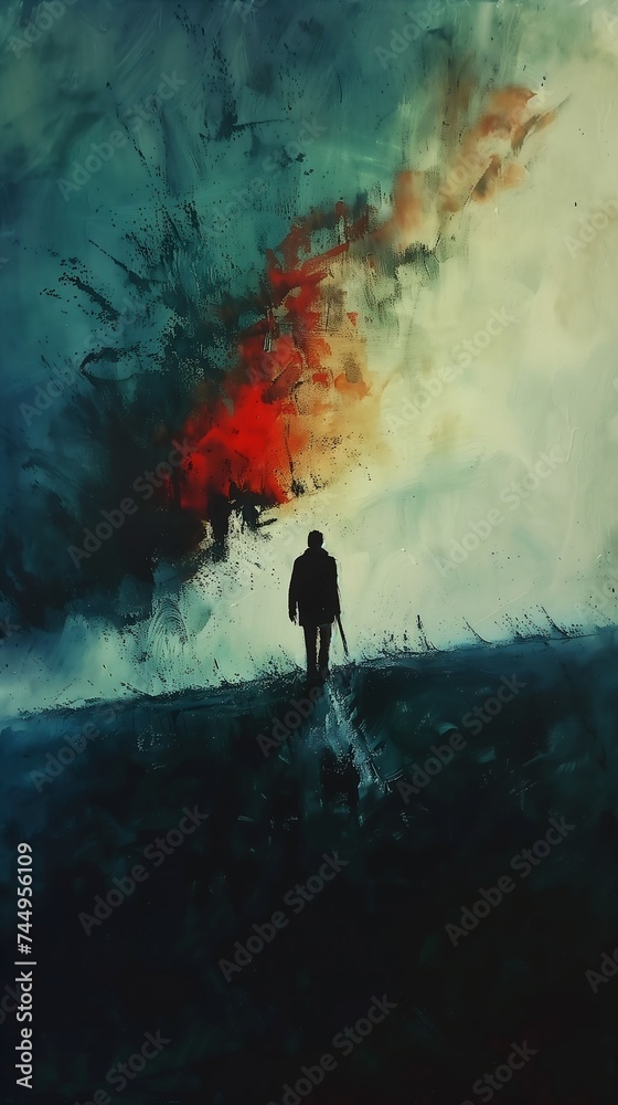 man walking beach surfboard deep color emotional sad album cover betraying eden wondering about others frequency princess world fire silhouetted red blue black man walking beach surfboard deep color emotional sad album cover betraying eden wondering about others frequency princess world fire silhouetted red blue black