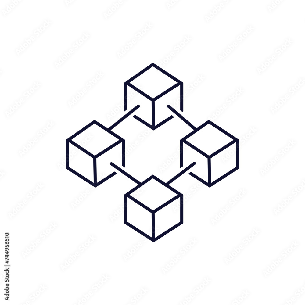 Flat blockchain icon symbol vector Illustration. Flat blockchain icon symbol vector Illustration.