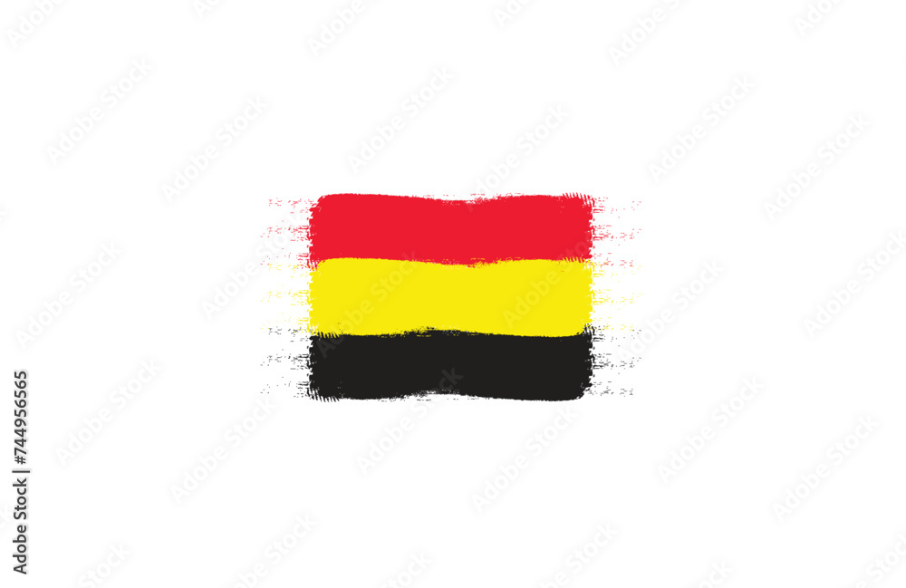 Obraz premium Flag of Federal Republic of Germany. Germany's tricolor brash concept. Horizontal Illustration isolated on white background.