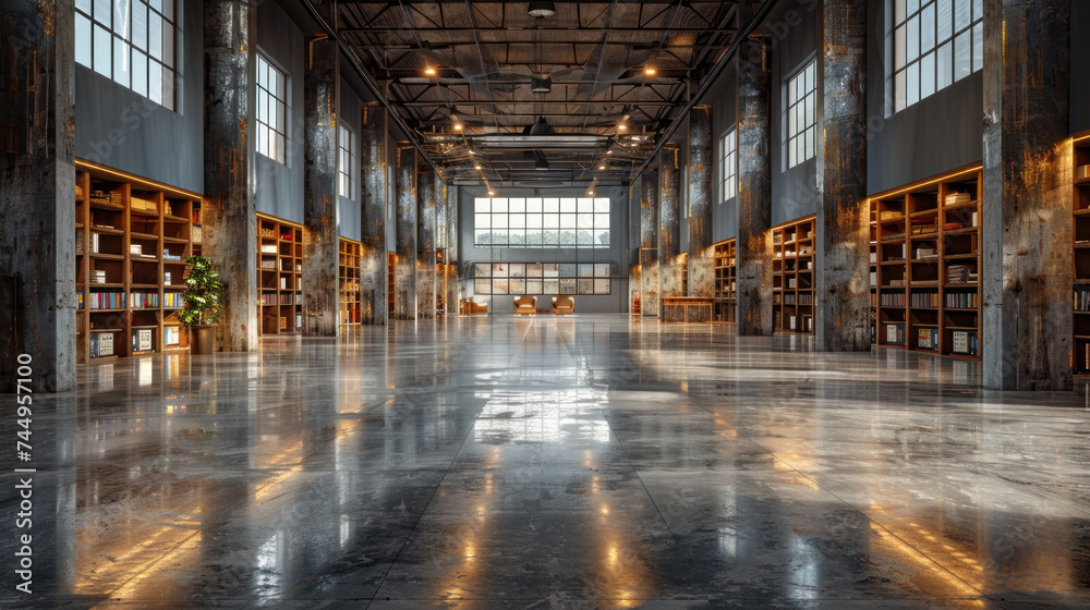 Fototapeta premium Empty of Modern loft with concrete floor.