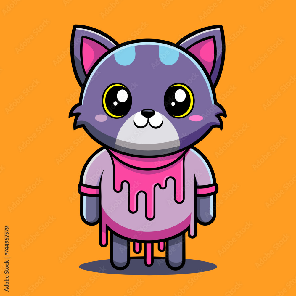 Adorable Cat Design: Cute and Playful Feline Graphic for Trendy T-Shirt Print on Demand, Perfect for Cat Lovers and Casual Wear Enthusiasts Adorable Cat Design: Cute and Playful Feline Graphic for Trendy T-Shirt Print on Demand, Perfect for Cat Lovers and Casual Wear Enthusiasts
