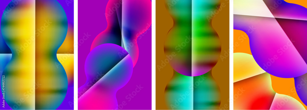 Liquid abstract shapes with gradient colors. Abstract backgrounds for wallpaper, business card, cover, poster, banner, brochure, header, website Liquid abstract shapes with gradient colors. Abstract backgrounds for wallpaper, business card, cover, poster, banner, brochure, header, website