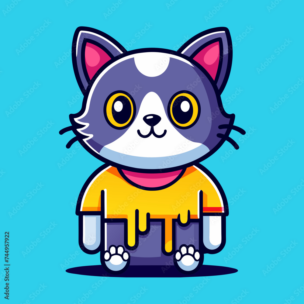 Adorable Cat Design: Cute and Playful Feline Graphic for Trendy T-Shirt Print on Demand, Perfect for Cat Lovers and Casual Wear Enthusiasts Adorable Cat Design: Cute and Playful Feline Graphic for Trendy T-Shirt Print on Demand, Perfect for Cat Lovers and Casual Wear Enthusiasts