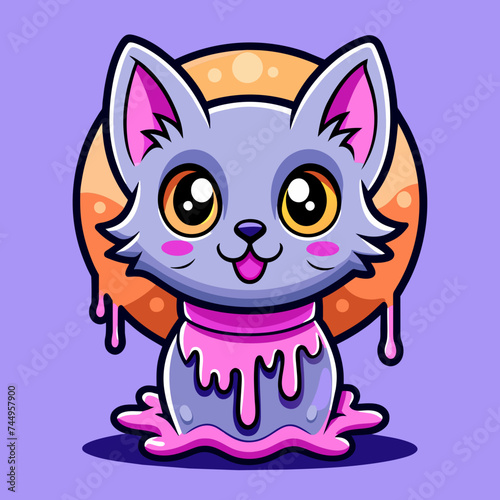 Adorable Cat Design: Cute and Playful Feline Graphic for Trendy T-Shirt Print on Demand, Perfect for Cat Lovers and Casual Wear Enthusiasts