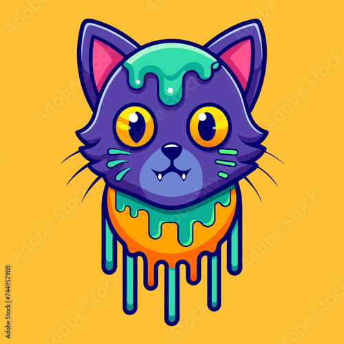 Adorable Cat Design: Cute and Playful Feline Graphic for Trendy T-Shirt Print on Demand, Perfect for Cat Lovers and Casual Wear Enthusiasts