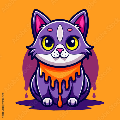 Adorable Cat Design: Cute and Playful Feline Graphic for Trendy T-Shirt Print on Demand, Perfect for Cat Lovers and Casual Wear Enthusiasts