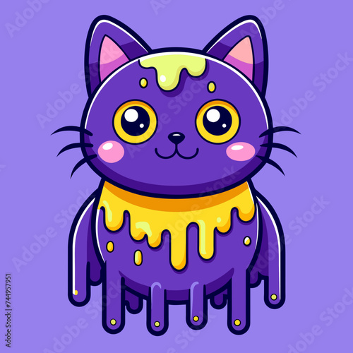 Adorable Cat Design: Cute and Playful Feline Graphic for Trendy T-Shirt Print on Demand, Perfect for Cat Lovers and Casual Wear Enthusiasts