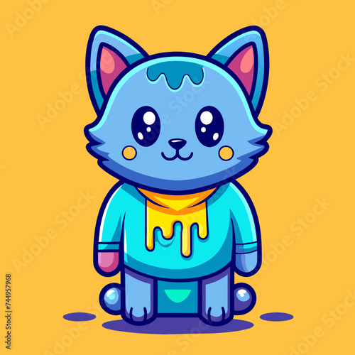 Adorable Cat Design: Cute and Playful Feline Graphic for Trendy T-Shirt Print on Demand, Perfect for Cat Lovers and Casual Wear Enthusiasts