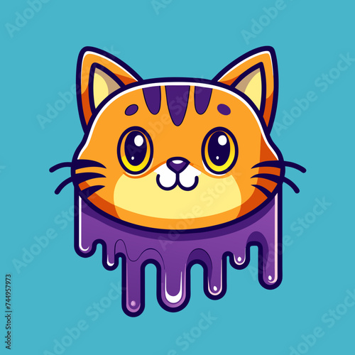 Adorable Cat Design: Cute and Playful Feline Graphic for Trendy T-Shirt Print on Demand, Perfect for Cat Lovers and Casual Wear Enthusiasts