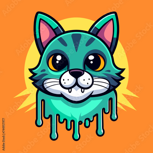 Adorable Cat Design: Cute and Playful Feline Graphic for Trendy T-Shirt Print on Demand, Perfect for Cat Lovers and Casual Wear Enthusiasts
