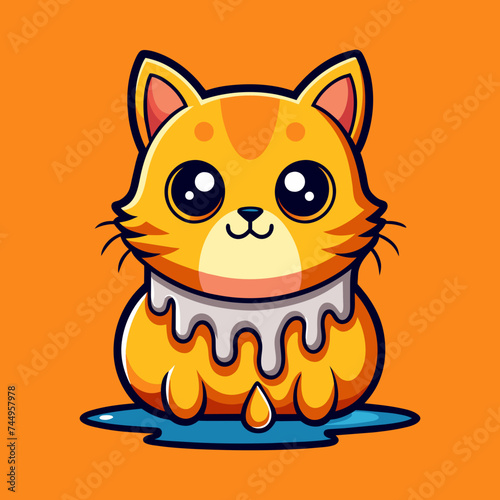 Adorable Cat Design: Cute and Playful Feline Graphic for Trendy T-Shirt Print on Demand, Perfect for Cat Lovers and Casual Wear Enthusiasts