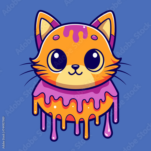 Adorable Cat Design: Cute and Playful Feline Graphic for Trendy T-Shirt Print on Demand, Perfect for Cat Lovers and Casual Wear Enthusiasts