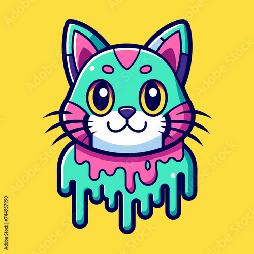 Adorable Cat Design: Cute and Playful Feline Graphic for Trendy T-Shirt Print on Demand, Perfect for Cat Lovers and Casual Wear Enthusiasts