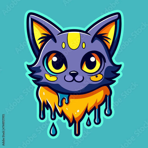 Adorable Cat Design: Cute and Playful Feline Graphic for Trendy T-Shirt Print on Demand, Perfect for Cat Lovers and Casual Wear Enthusiasts