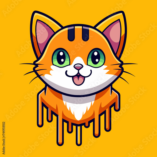 Adorable Cat Design: Cute and Playful Feline Graphic for Trendy T-Shirt Print on Demand, Perfect for Cat Lovers and Casual Wear Enthusiasts