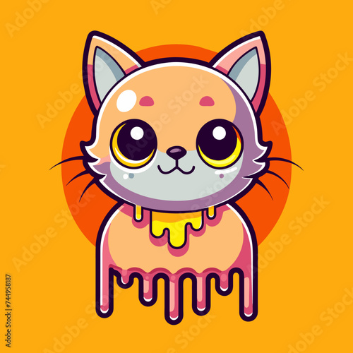 Adorable Cat Design: Cute and Playful Feline Graphic for Trendy T-Shirt Print on Demand, Perfect for Cat Lovers and Casual Wear Enthusiasts