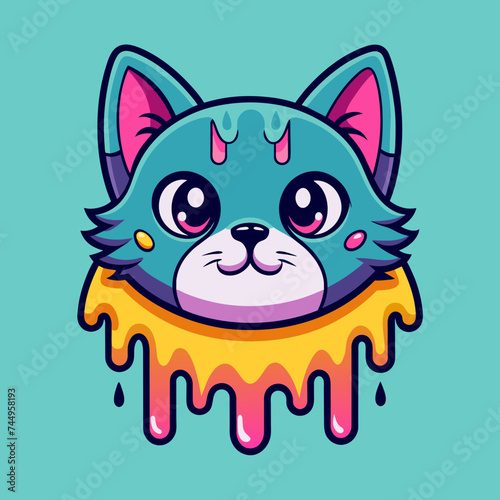 Adorable Cat Design: Cute and Playful Feline Graphic for Trendy T-Shirt Print on Demand, Perfect for Cat Lovers and Casual Wear Enthusiasts © HashCovid