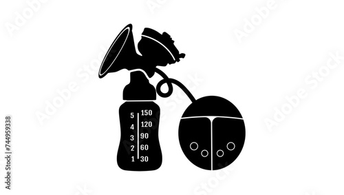 Electric Breast Pump, black isolated silhouette