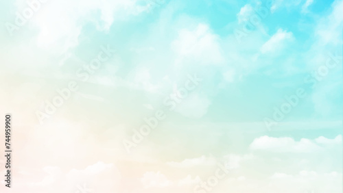 Background with clouds on pastel sky. Elegant pastel sky image. Vector background