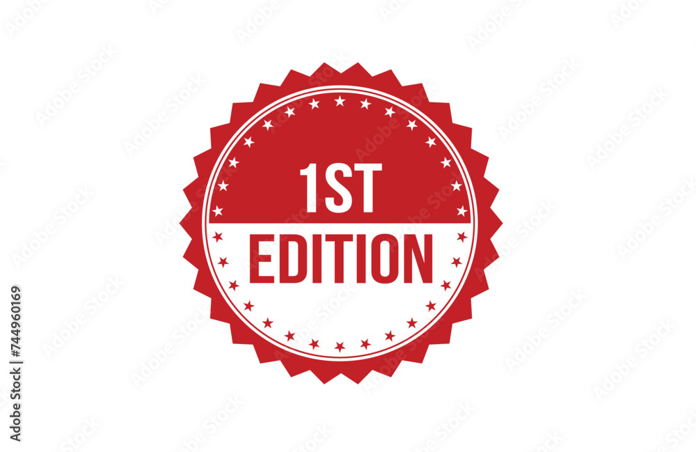 Red banner 1st edition on white background. Red banner 1st edition on white background.