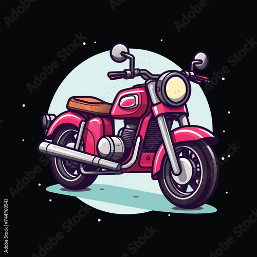 classic motorbike cartoon
