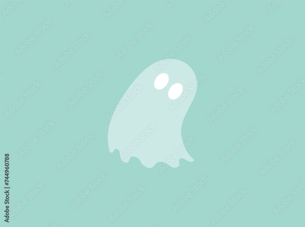 Little green ghost on a green background Little green ghost on a green background