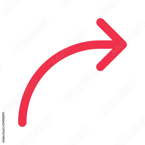 curved arrow outline fill icon