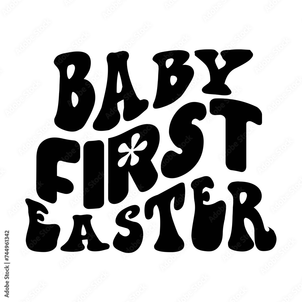 Baby First Easter Retro SVG Design