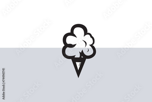 cotton candy vector logo simple black and white background