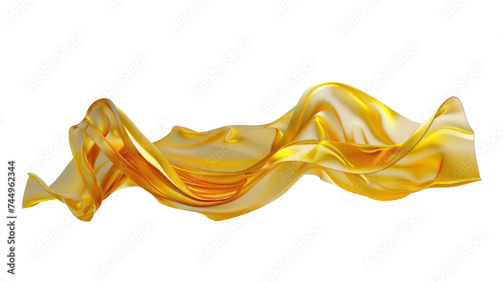 golden flow ribbon isolated on transparent background