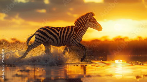 Zebra in savana