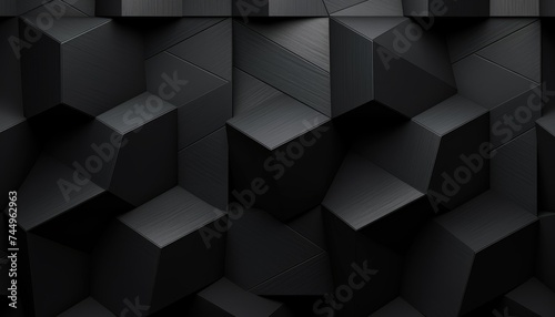 Black or dark grey 3d geometric shape texture