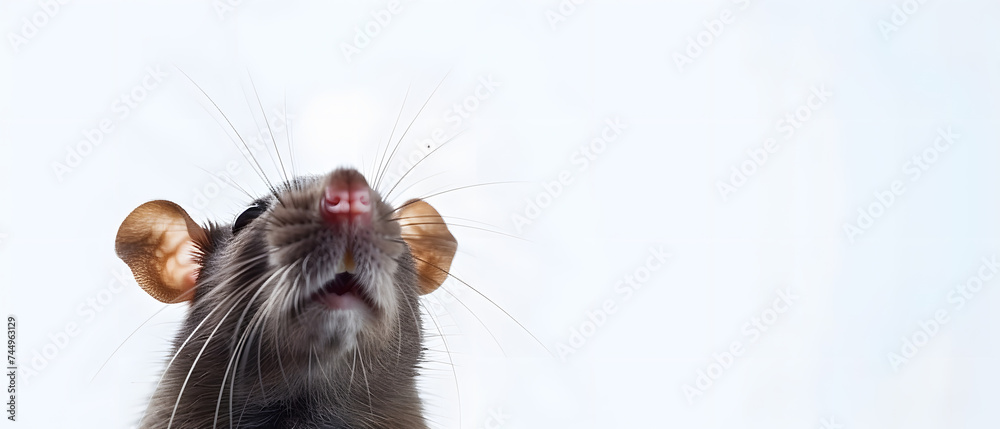 Сute decorative rat on a white background. Сute decorative rat on a white background.