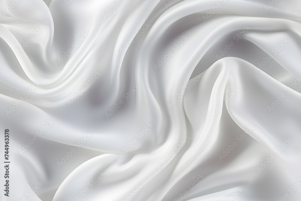 Crystal Breeze: White Cloth Abstract Background with Soft Waves Crystal Breeze: White Cloth Abstract Background with Soft Waves