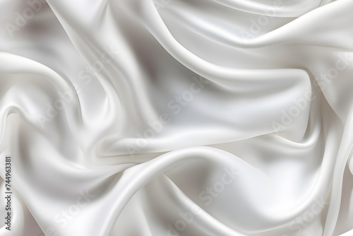 Crystal Breeze: White Cloth Abstract Background with Soft Waves