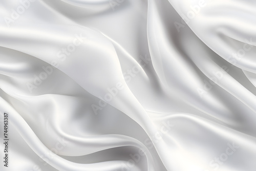 Crystal Breeze: White Cloth Abstract Background with Soft Waves