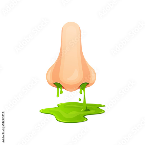 Runny nose vector isolated on white background
