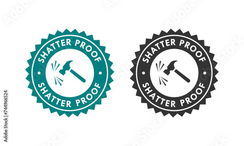 Shatter proof design abdge template illustration. suiatble for label product