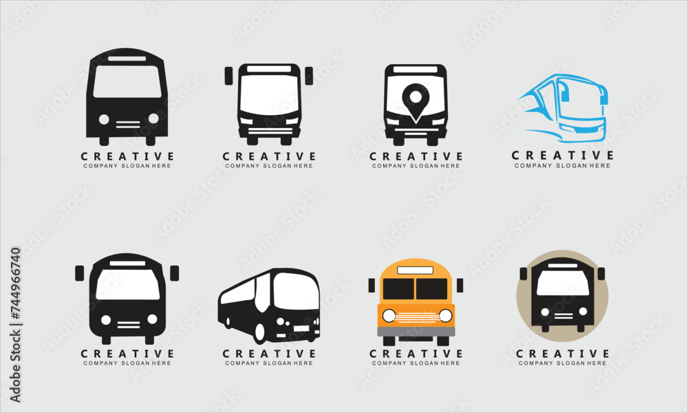 vehicle bus logo vector symbol for carrying people Free Vector