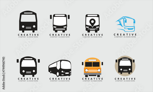 vehicle bus logo vector symbol for carrying people Free Vector photo